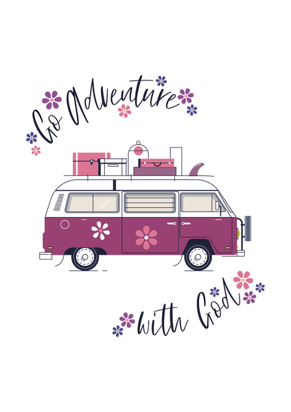 Go Adventure (Flowers) Mini Card (Maroon)