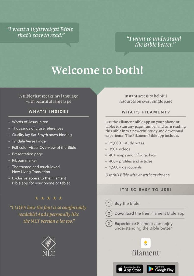 NLT Thinline Reference Bible, Filament Enabled Edition