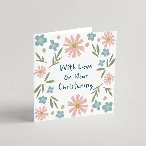 With Love On Your Christening Greeting Card & Envelope