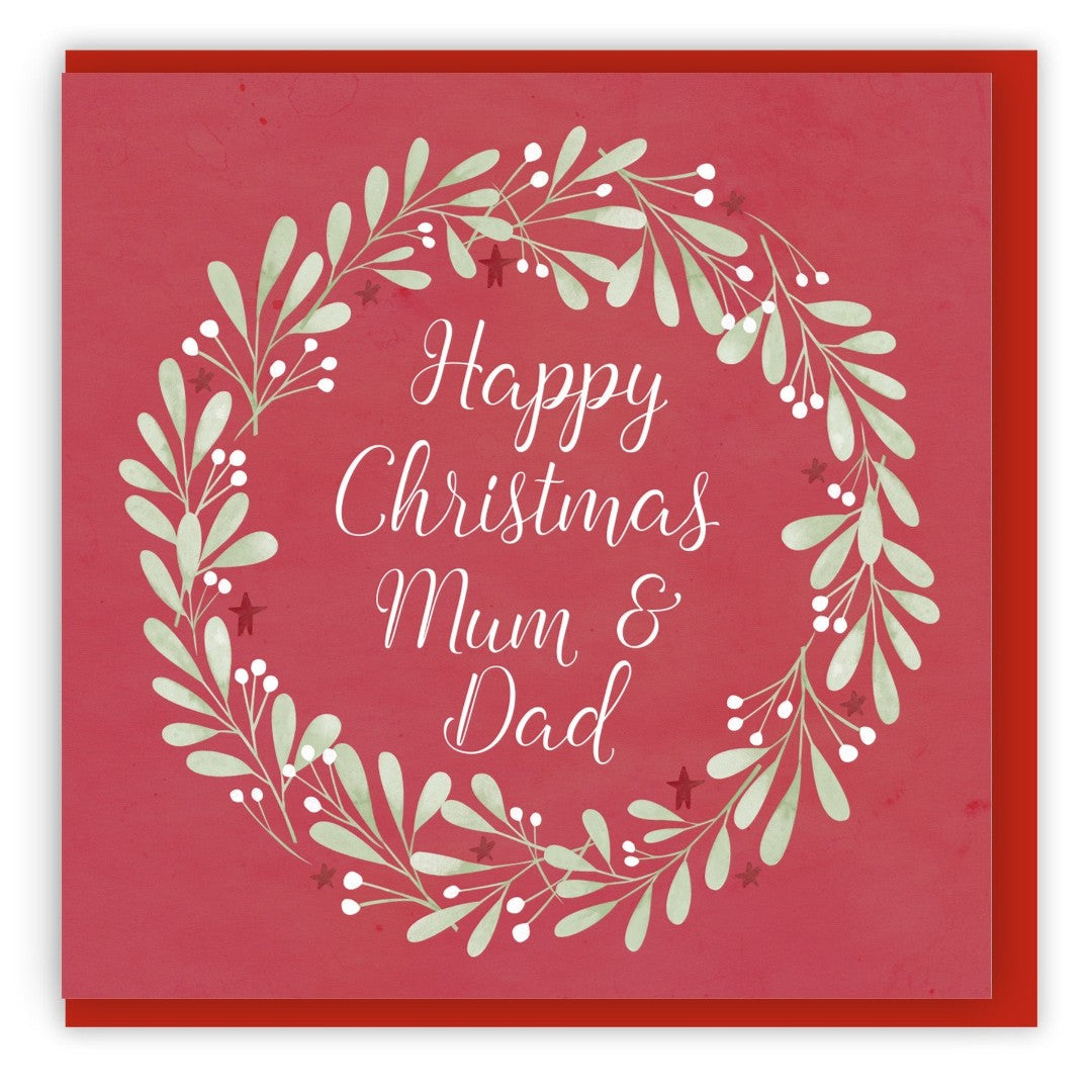 Happy Christmas Mum And Dad Single Christmas Card