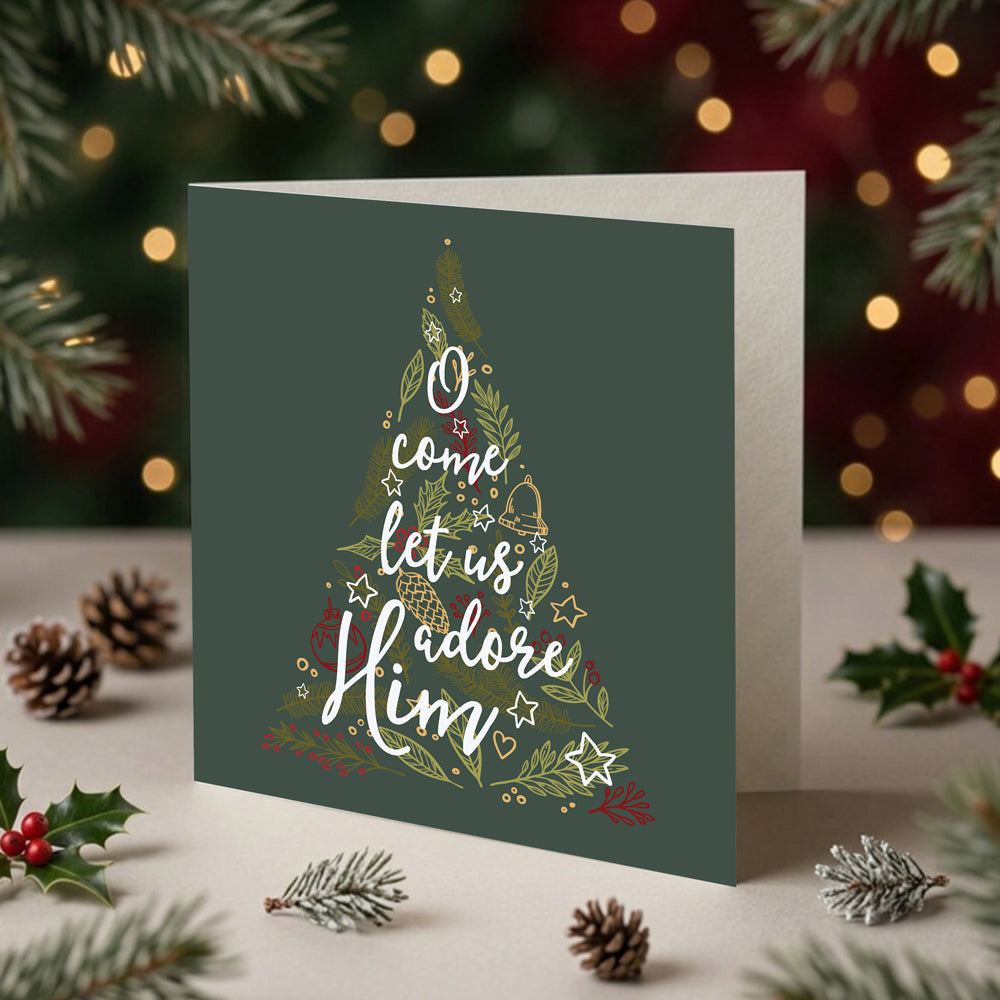O Come Let Us Adore Him Christmas Cards (pack of 10)