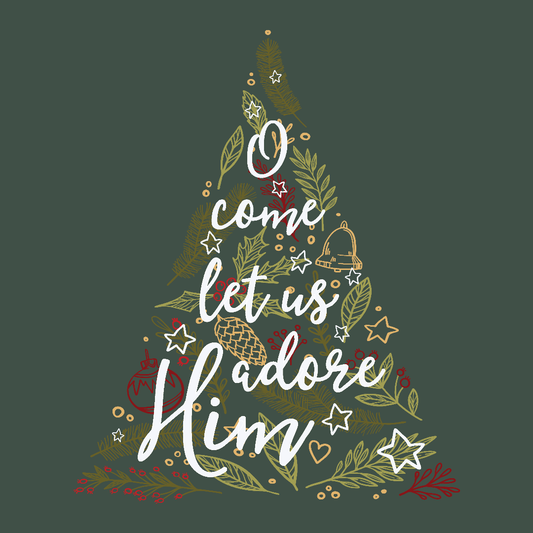 O Come Let Us Adore Him Christmas Cards (pack of 10)