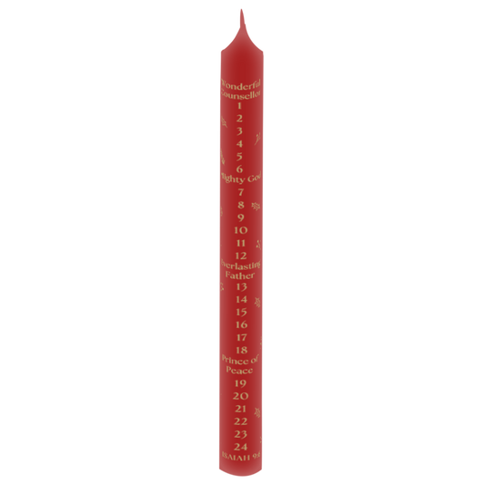 Names of Jesus Red Advent Candle - Isaiah 9:6