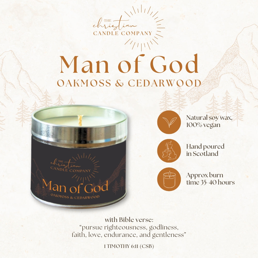 Man of God - Oakmoss & Cedarwood Candle In A Tin
