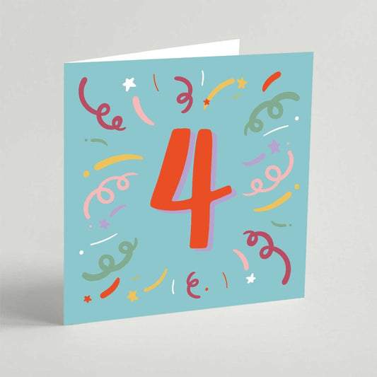 Four Birthday Square Card