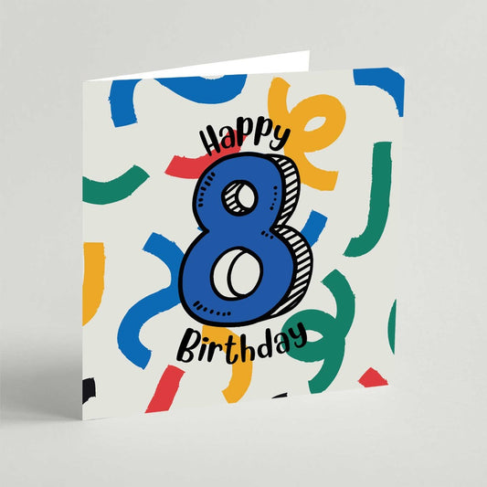 Eight Birthday Square Card