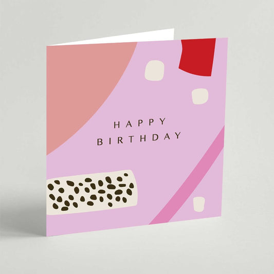 Happy Birthday Abstract Square Card
