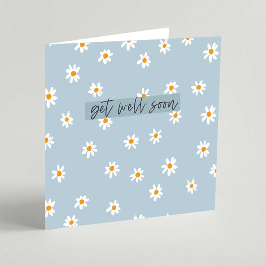 Get Well Soon Daisy Square Card