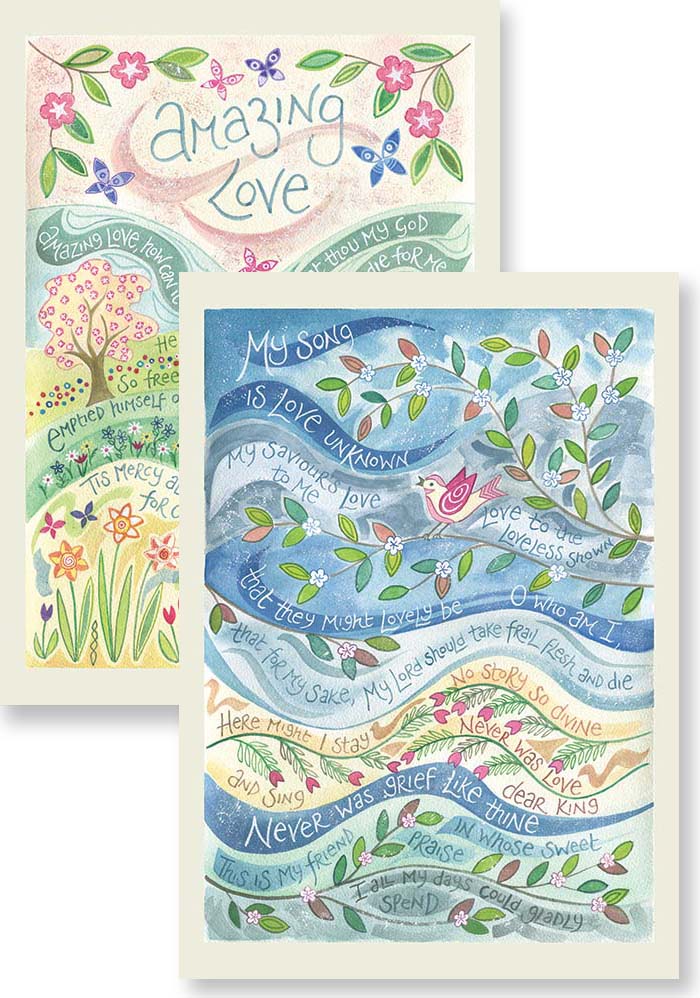 'Amazing Love and My Song is Love Unknown' by Hannah Dunnett - Notecards