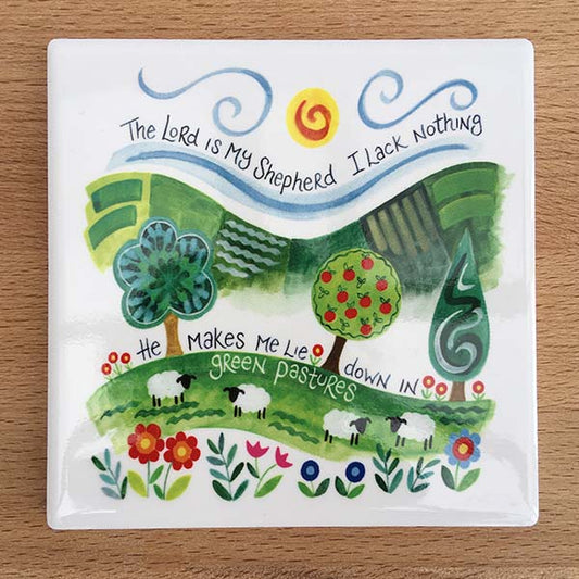 The Lord is My Shepherd Ceramic Coaster