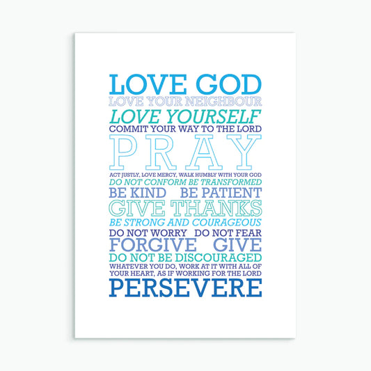 'Love God' (blue mix) by Preditos - Print