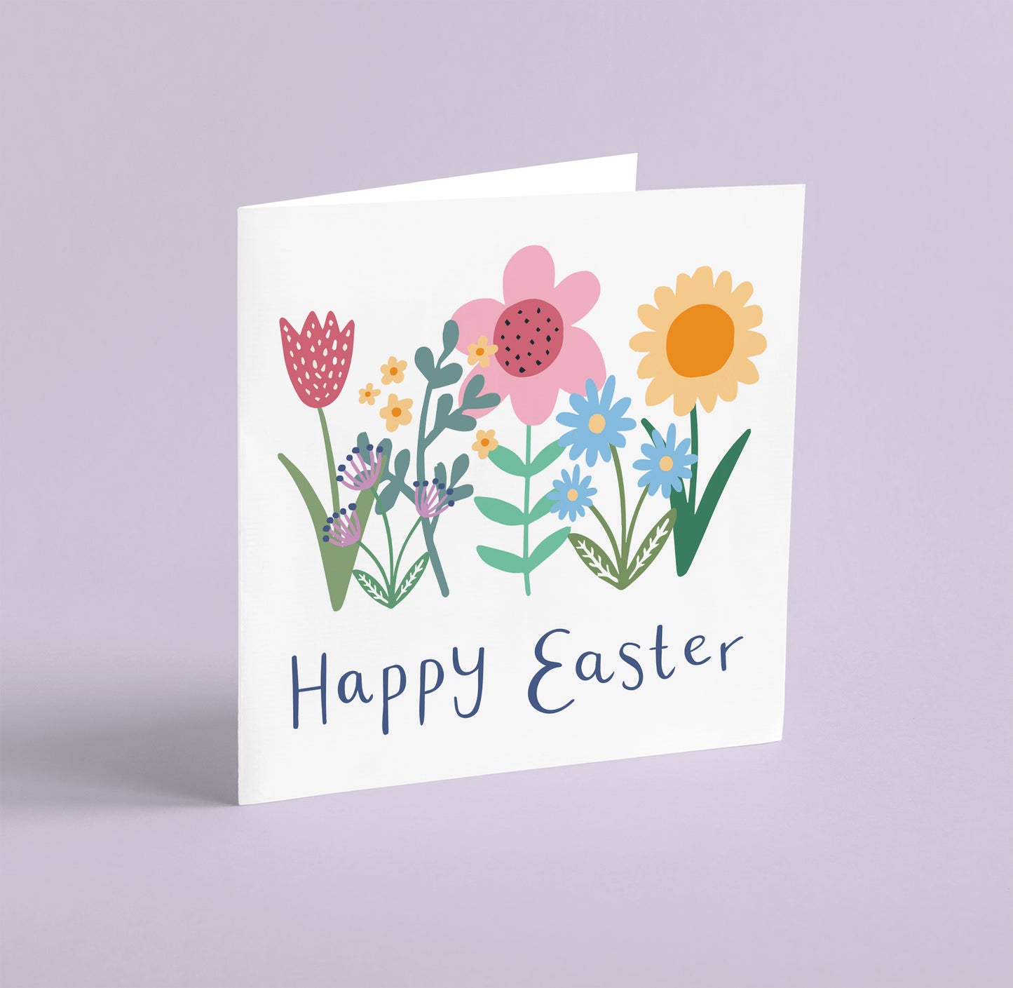'Happy Easter' Square Greeting Card & Envelope