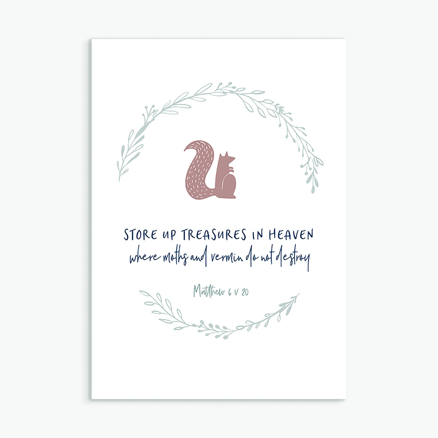 Store up treasures in heaven greeting card