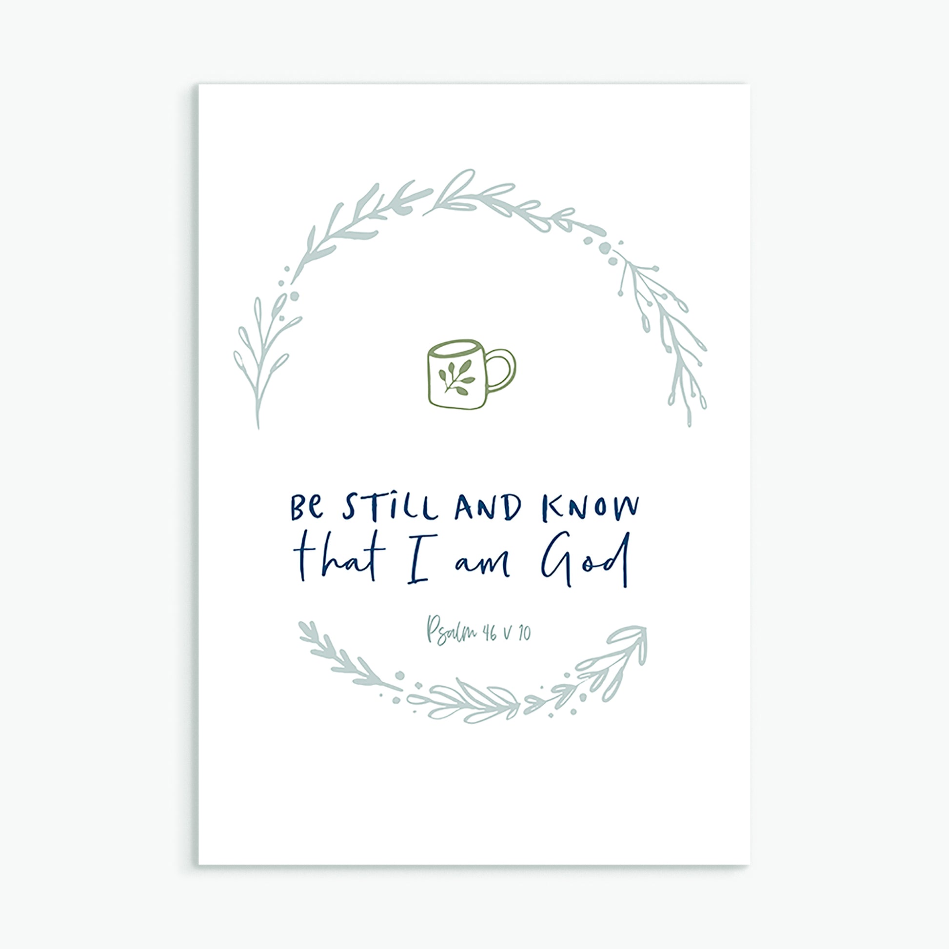 Christian greeting card Be Still and Know