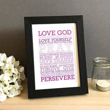 'Love God' (purple mix) by Preditos - Framed Print