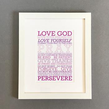 'Love God' (purple mix) by Preditos - Framed Print