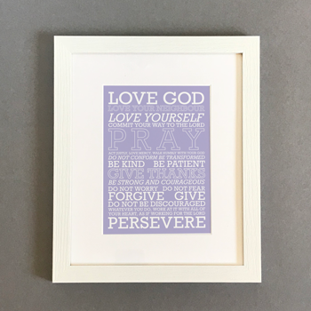 'Love God' (purple) by Preditos - Framed Print