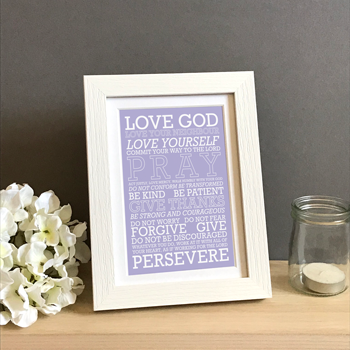 'Love God' (purple) by Preditos - Framed Print