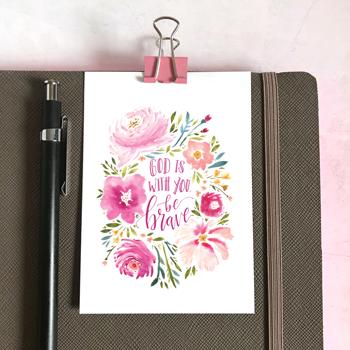 'God is With You, Be Brave' by Emily Burger - Mini Cards