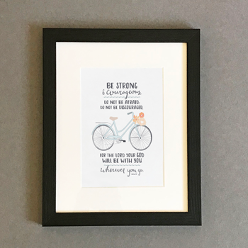 'Be Strong' (Bicycle) by Emily Burger  - Framed Print