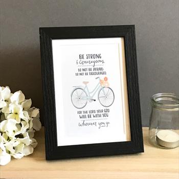 'Be Strong' (Bicycle) by Emily Burger  - Framed Print