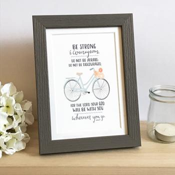 'Be Strong' (Bicycle) by Emily Burger  - Framed Print