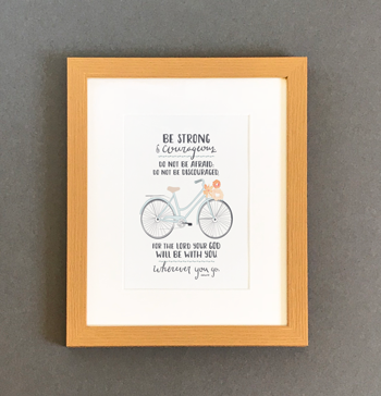 'Be Strong' (Bicycle) by Emily Burger  - Framed Print