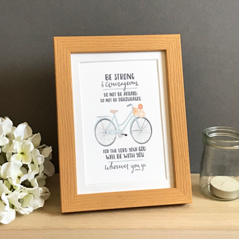 'Be Strong' (Bicycle) by Emily Burger  - Framed Print