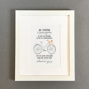 'Be Strong' (Bicycle) by Emily Burger  - Framed Print