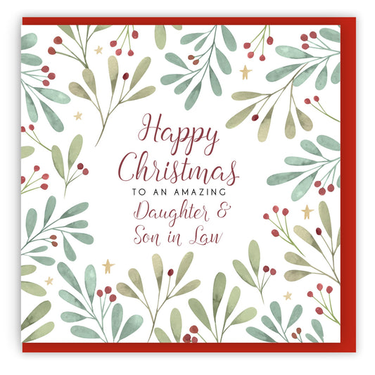 Happy Christmas Daughter and Son in Law (2023) Single Christmas Card