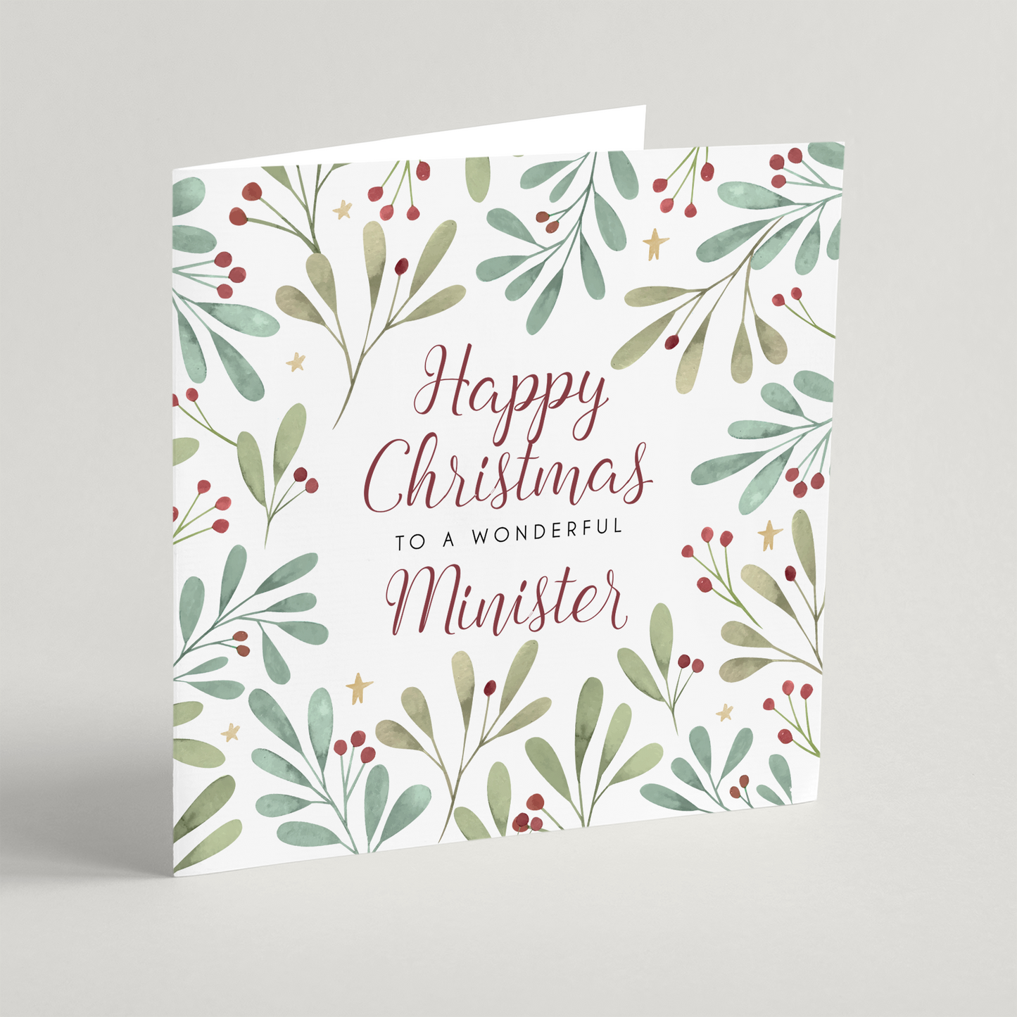 Happy Christmas to a Wonderful Minister (2023) Single Christmas Card