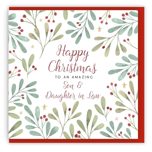 Happy Christmas Son and Daughter in Law (2023) Single Christmas Card