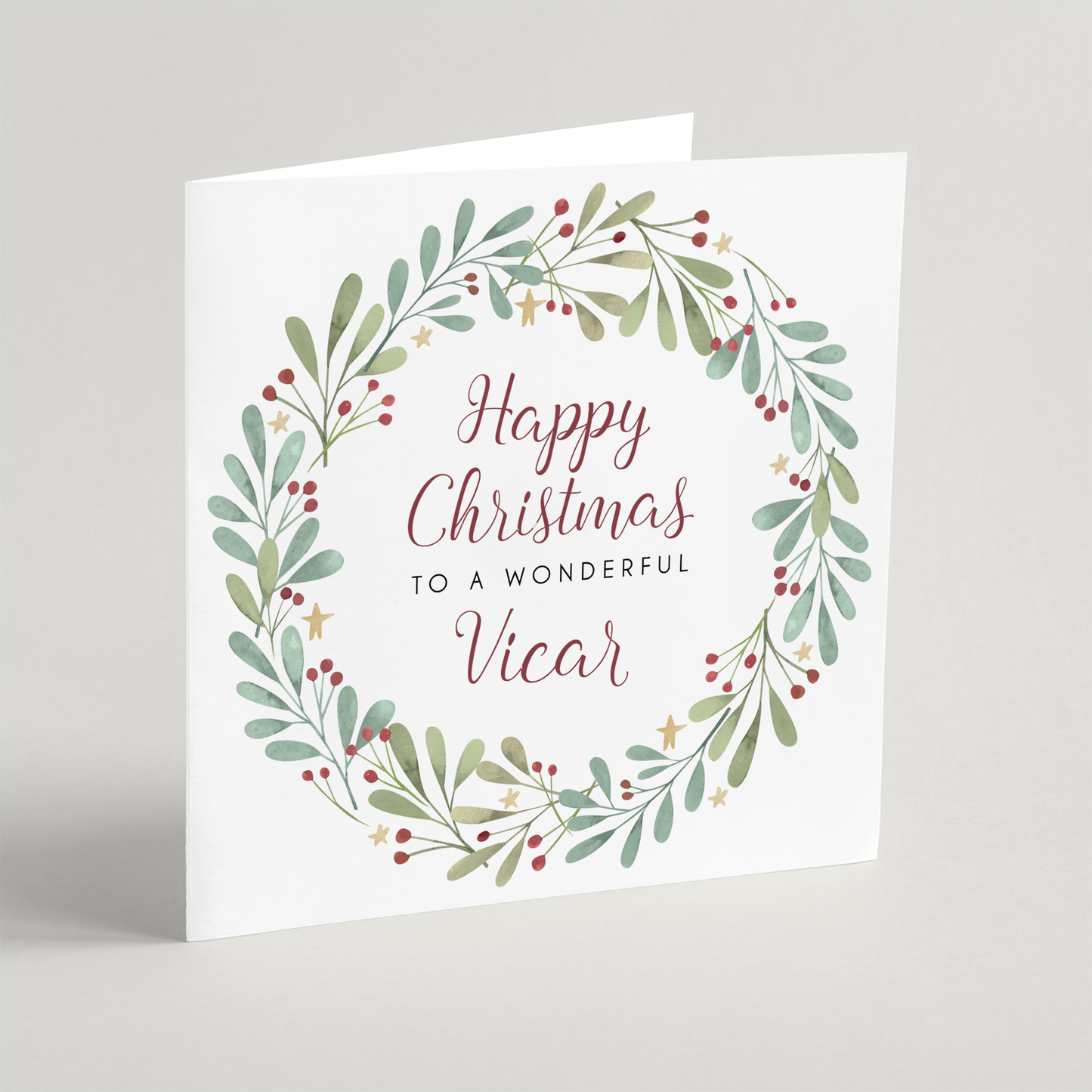 Happy Christmas to a Wonderful Vicar (2023) Single Christmas Card