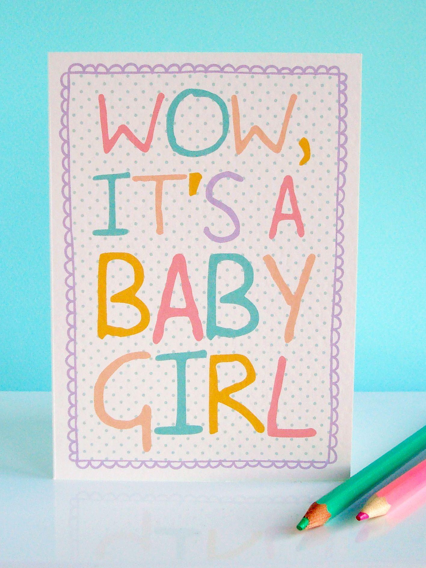 New Baby Card - Wow It's a Baby Girl