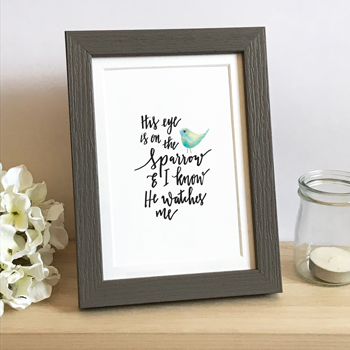 'His Eye Is On The Sparrow' by Emily Burger - Framed Print