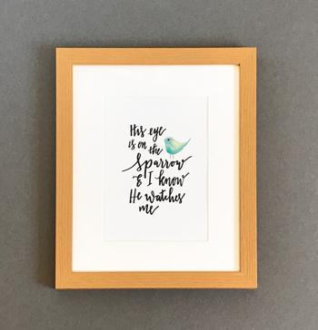 'His Eye Is On The Sparrow' by Emily Burger - Framed Print