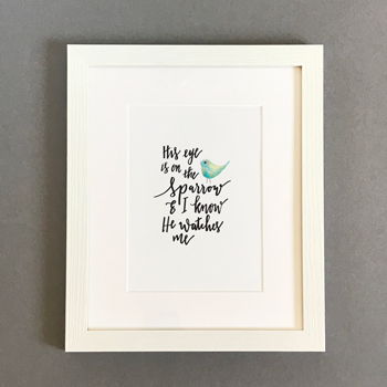 'His Eye Is On The Sparrow' by Emily Burger - Framed Print