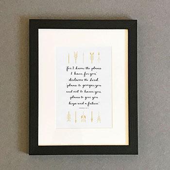 'For I know the plans I have for you' (Arrows) - Framed Print