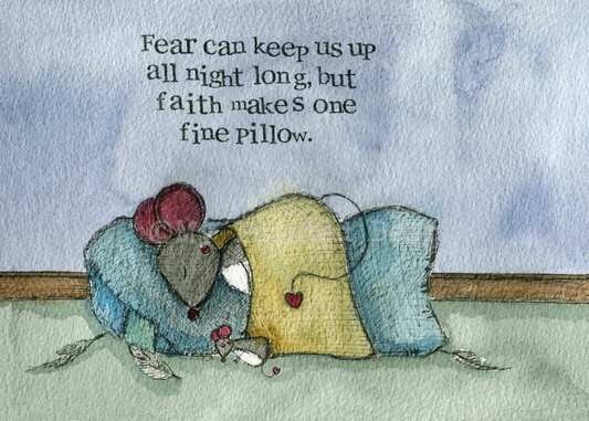 Faith Makes a Fine Pillow mounted print - My Painted Bear