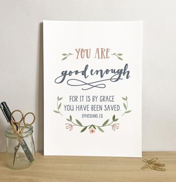 'You Are Good Enough' by Emily Burger - Print