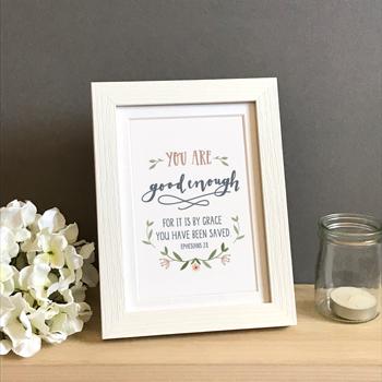 'You Are Good Enough' by Emily Burger - Framed Print