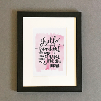 'Hello Beautiful' by Emily Burger - Framed Print