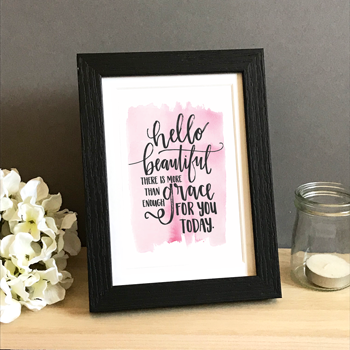 'Hello Beautiful' by Emily Burger - Framed Print