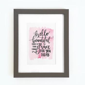 'Hello Beautiful' by Emily Burger - Framed Print