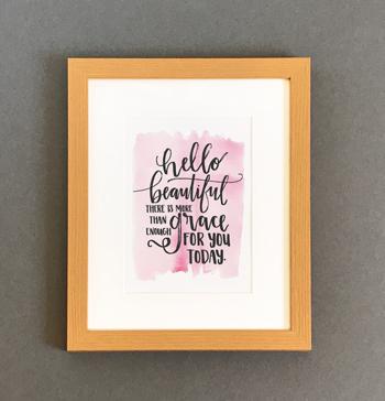 'Hello Beautiful' by Emily Burger - Framed Print