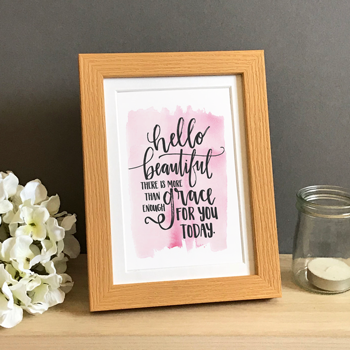 'Hello Beautiful' by Emily Burger - Framed Print