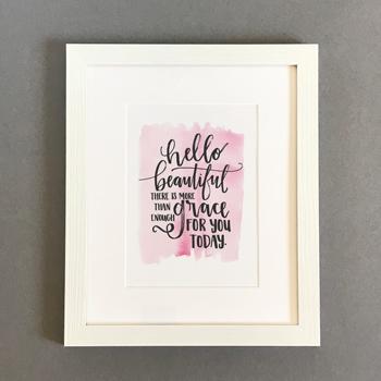 'Hello Beautiful' by Emily Burger - Framed Print