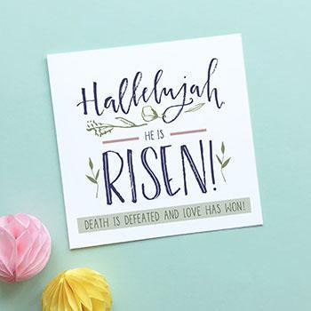 'Hallelujah He Is Risen' - Easter Card