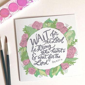 'Wait for the Lord' by Helen Stark - Greeting Card