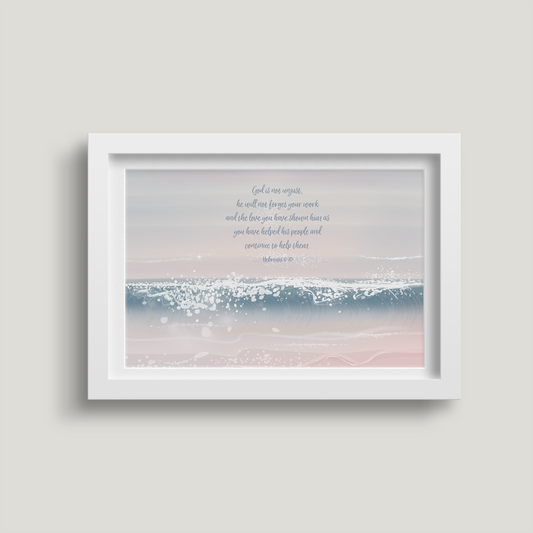 He Will Not Forget White 7x5 inch Framed Print